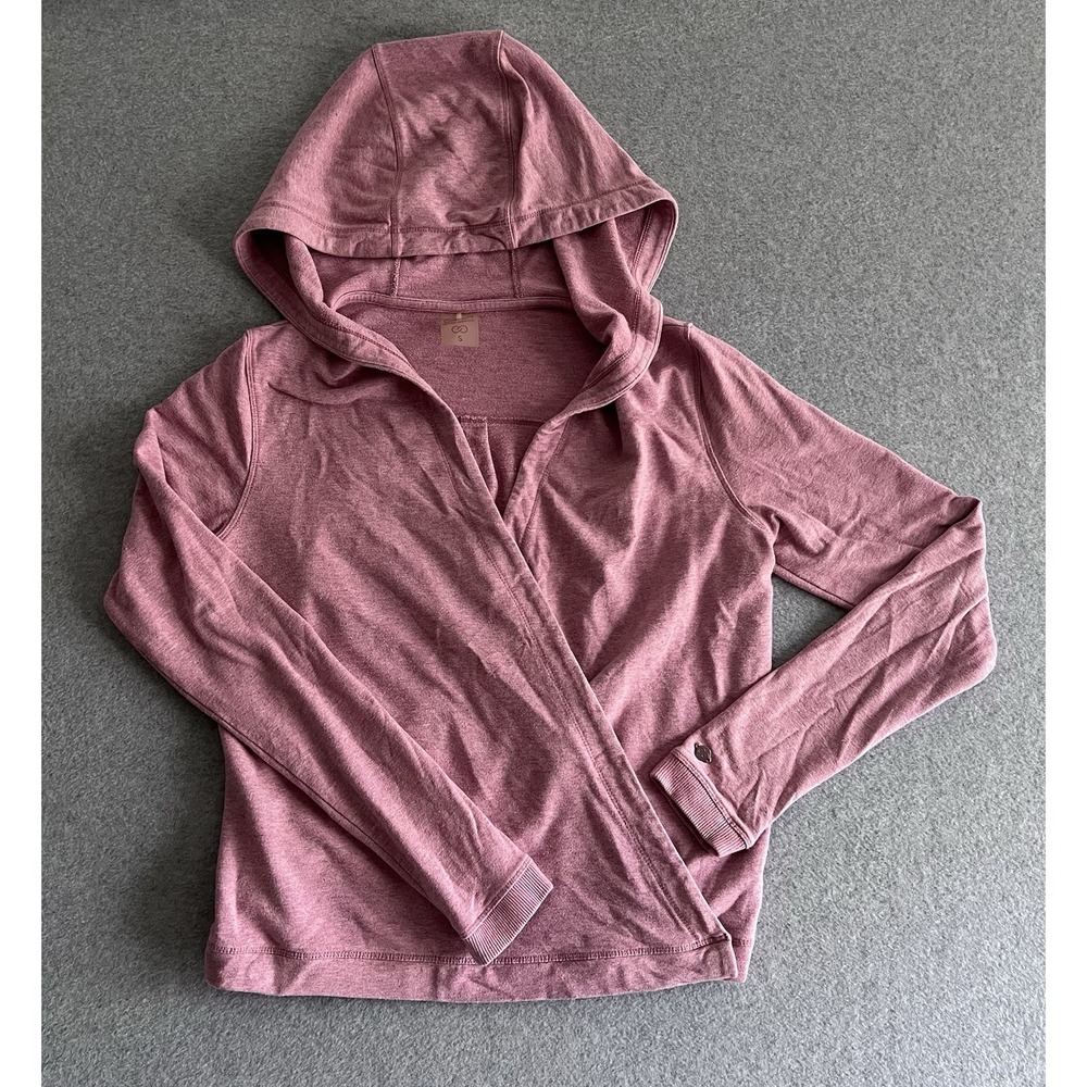Calia Hoodie Womens Small Pink Hooded Open Front‎ Cardigan Athletic Button Wrap